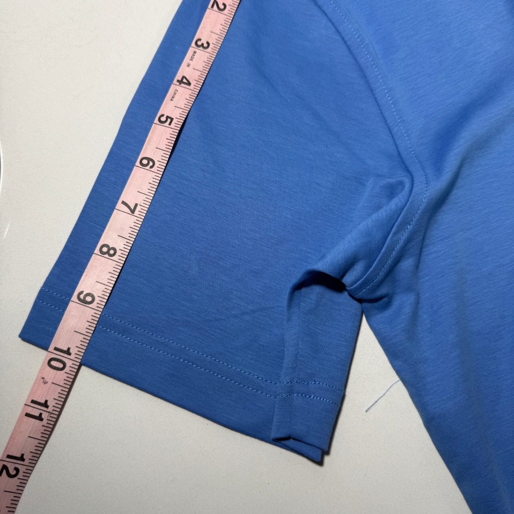 Bugatchi Mens Classic Blue 100% Pima Cotton Short Sleeve Polo Shirt Medium NWT - Picture 8 of 10